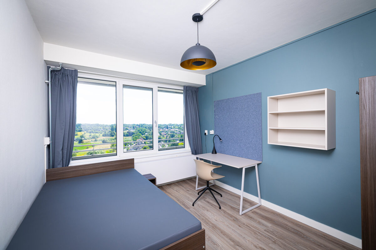 Een net opgeleverde woonruimte voor studenten in een appartementencomplex in Wageningen
